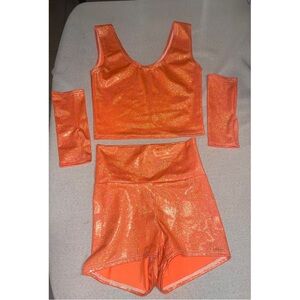 Orange Glitter/ Sparkle Rave outfit, can be for a costume, event, etc!